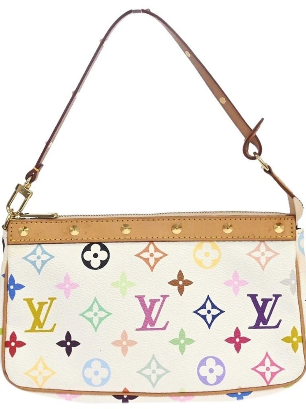 Louis Vuitton White Multicolor Pochette Accessoires M92649 SL1003 188855